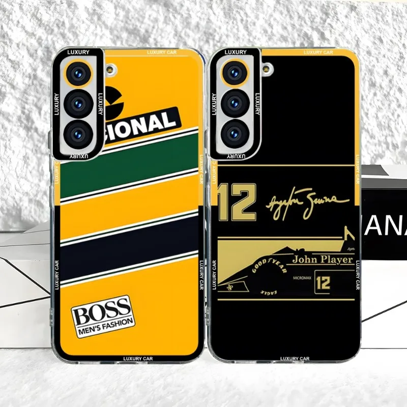 Ayrton Senna Helmet F1 Custodia Per Telefono Da Corsa Per Samsung A 23 11 13 22 31 32 51 52 53 S 20 21 Fe Plus Custodia Per Telefono Ultra 22 Angel Ey