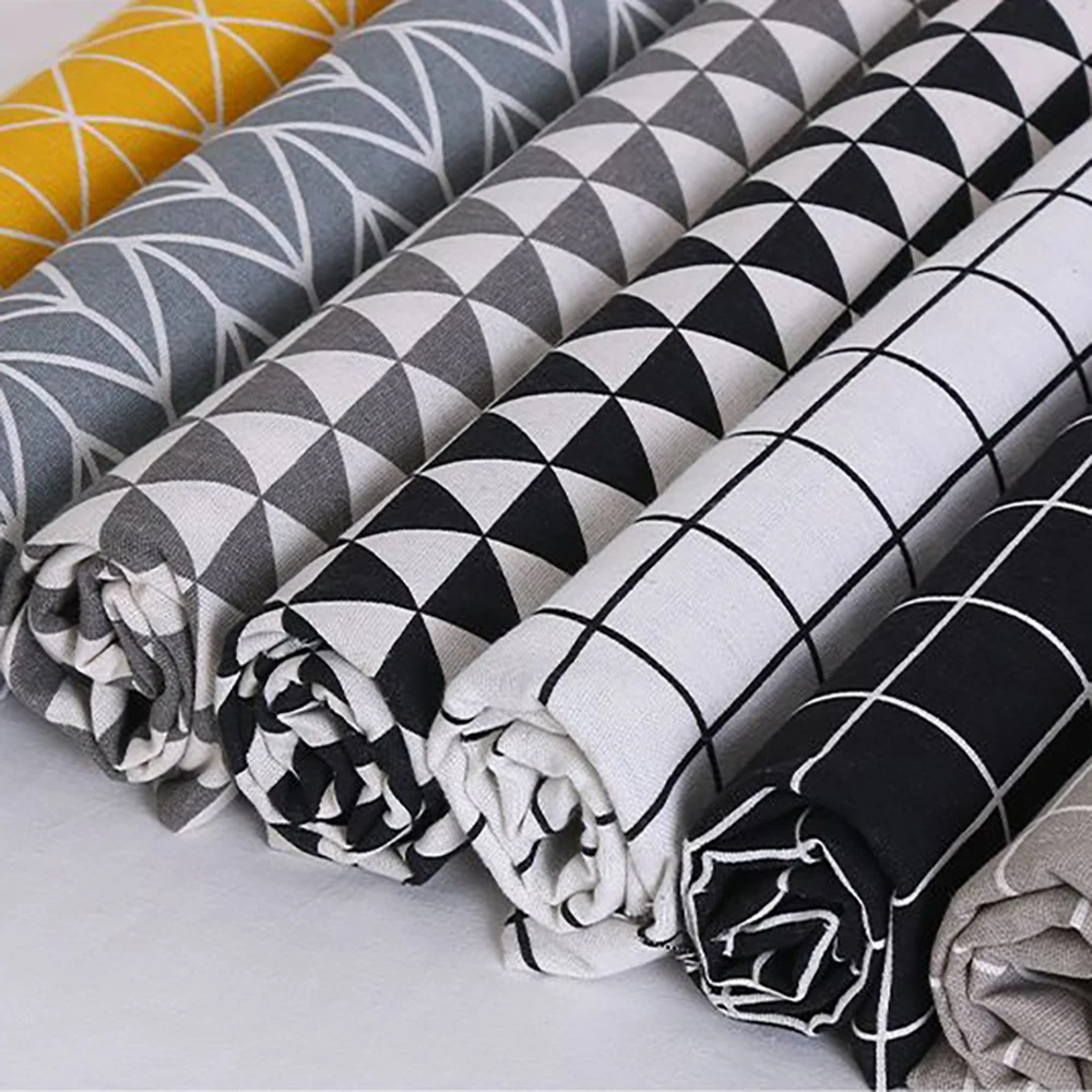 Chainho,Printed Cotton Linen Fabric,DIY Quilting Sewing Material,Cloth For Table,Sofa,Curtain,Bag,Cushion,Furniture Cover,25CL1