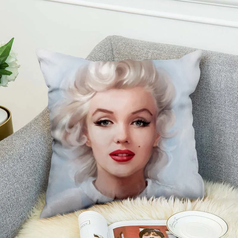 

Marilyn Monroe Pillow Case Polyester Decorative Pillowcases Throw Pillow Cover style-5