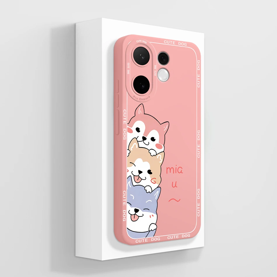 Artistic Style Full Coverage Anti-Drop Liquid Silicone Cute Phone Case