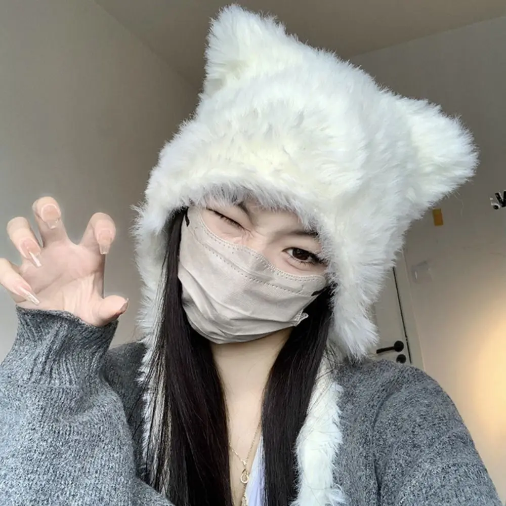 Japanese Niche Knitted Cap Fashion Winter Y2K Beanie Hat Autumn Long Strap Hip-hop Cap Women 6