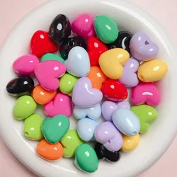 Colorful Love Heart Beads for DIY Jewelry and Accessories (Random Mix Color)