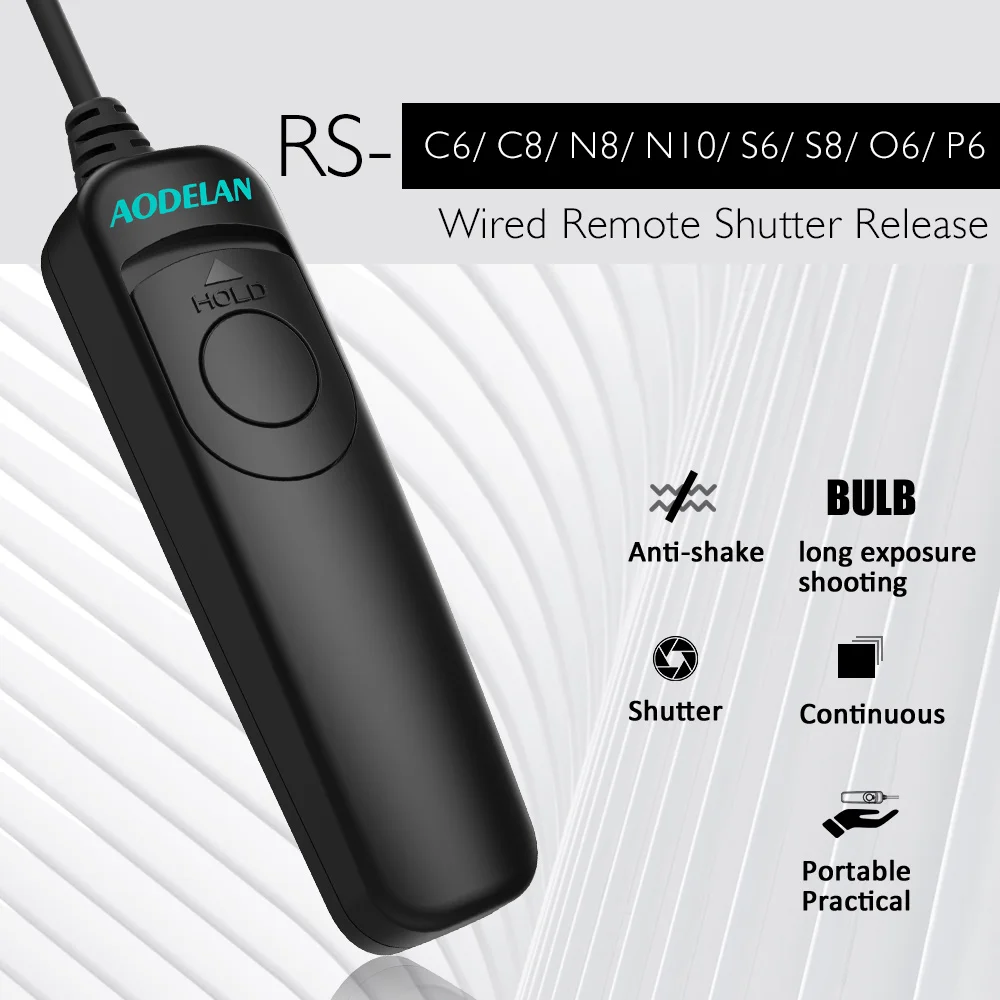 AODELAN Wired Shutter Release Remote Switch for autofocus continuous single long exposures shooting avoid vibration