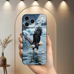 Sleek Black Eagle Design Soft Silicone Phone Case - iPhone 14 Pro (Z1)