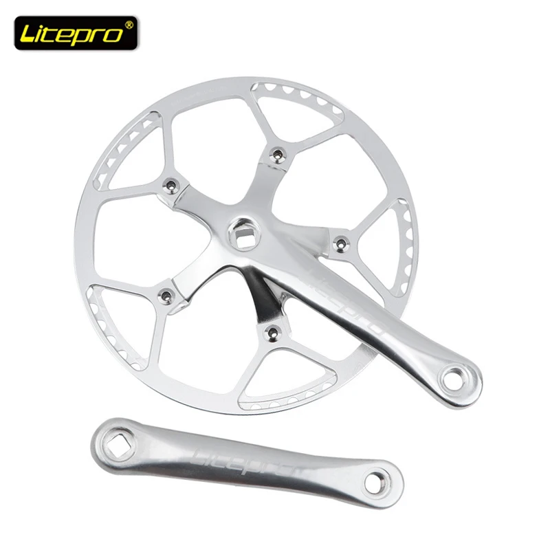 Litepro 130BCD Bicycle Crankset 5-Bolt 170mm MTB Crank 48T/50T/52T/54T/56T/58T Chainring Folding Bike BMX Bike Chainring Bike Crank Bike Crankset Bicycle Parts