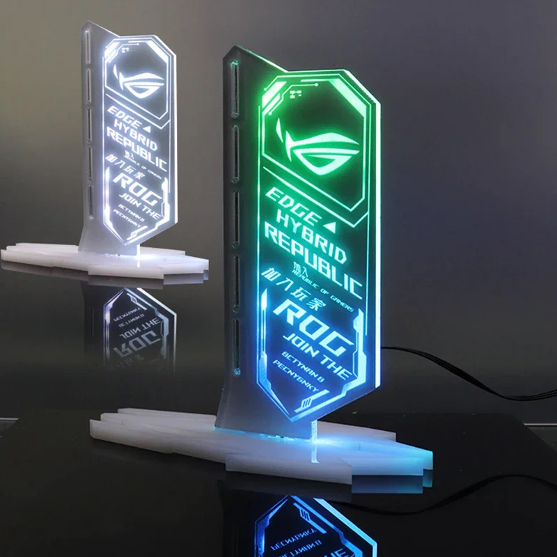 Diy Graphics Card Holder Argb Symphony Rog Gpu Holder Suporte Vga Vertical Gabinete pc Water Cooler Modding Aura Sync 5v 3pin