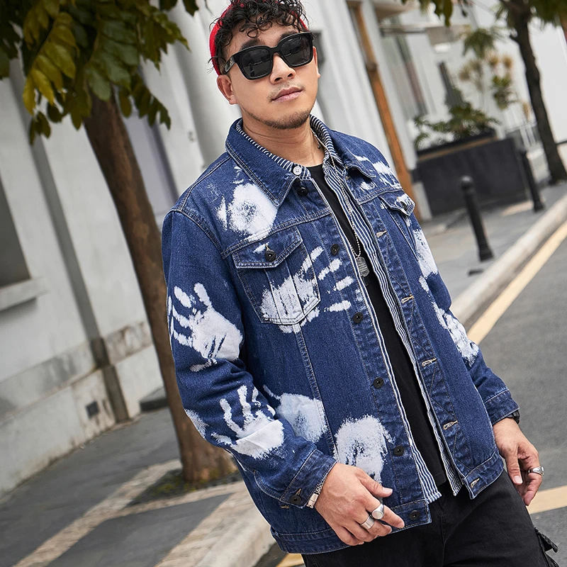 Oversized Printed Men Denim Jacket 