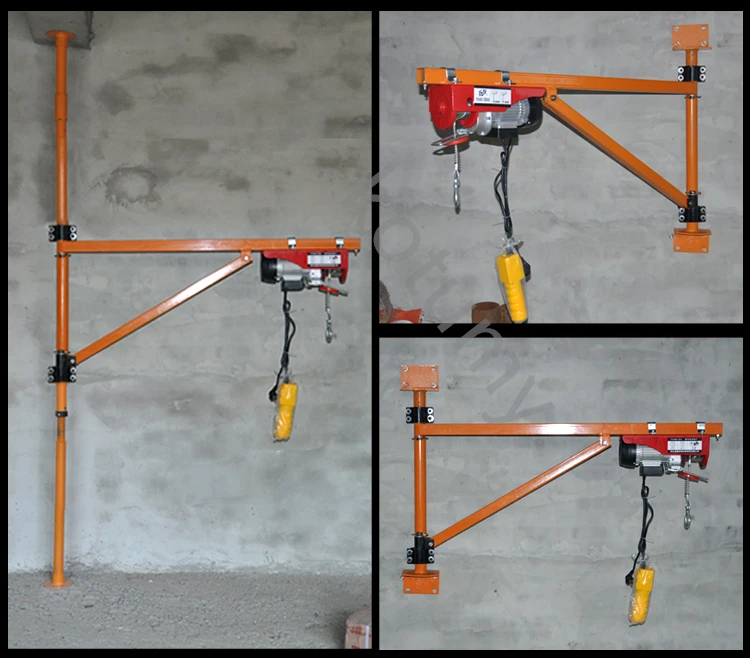 Household Crane Hoist Portable Small Lifting Machine Wall Fixing Bracket Electric Hoist For Lifting Building