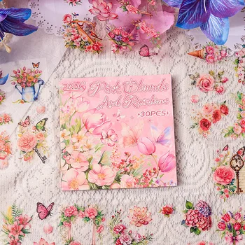 30 fogli di carta per diario floreale, sfondi botanici per scrapbooking, forniture artigianali decorative fai-da-te