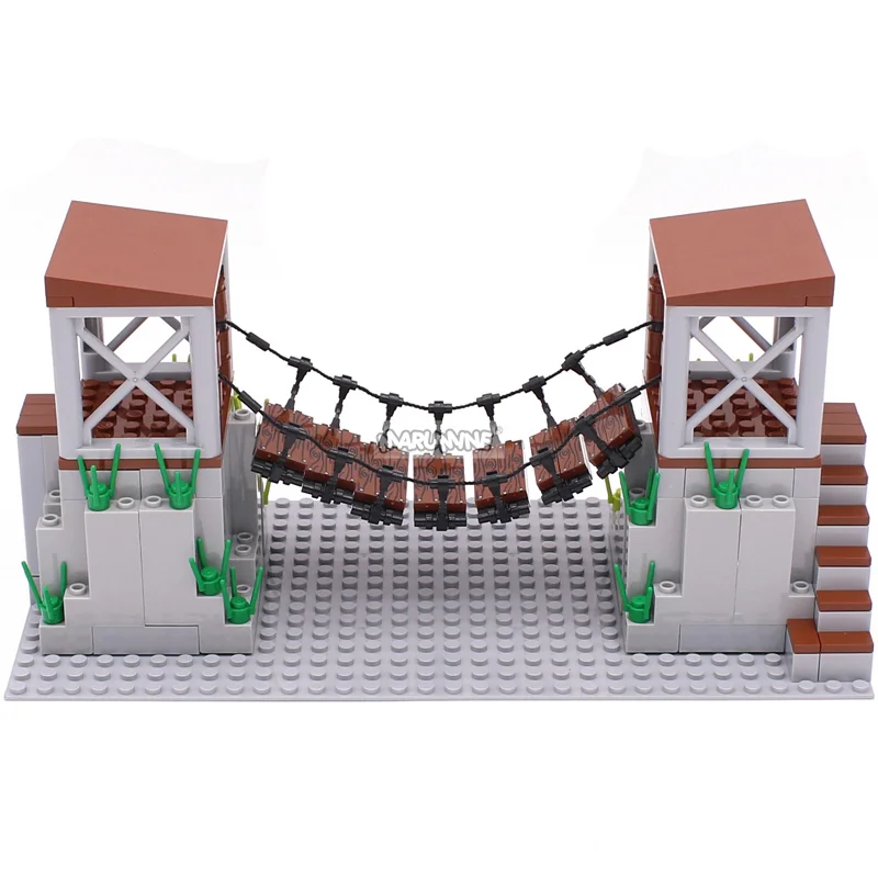 Marumine-MOC 브릭 센트리 타워 아웃라이어 밀리터리 빌딩 세트, WW2 SWAT 군인 육군 건설 블록 장면 모델 완구