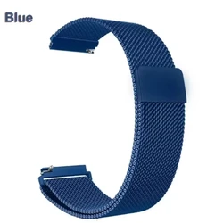 Enhanced Stainless Steel Watch Strap - 22mm Adjustable Metal Bracelet for 22MM Width Band (ML - Blue)