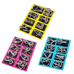 Metal montessori quebra cabeça fio iq mente quebra cabeças quebra cabeças jogo interativo adultos anti stress reliever brinquedos crianças jogos de aprendizagem