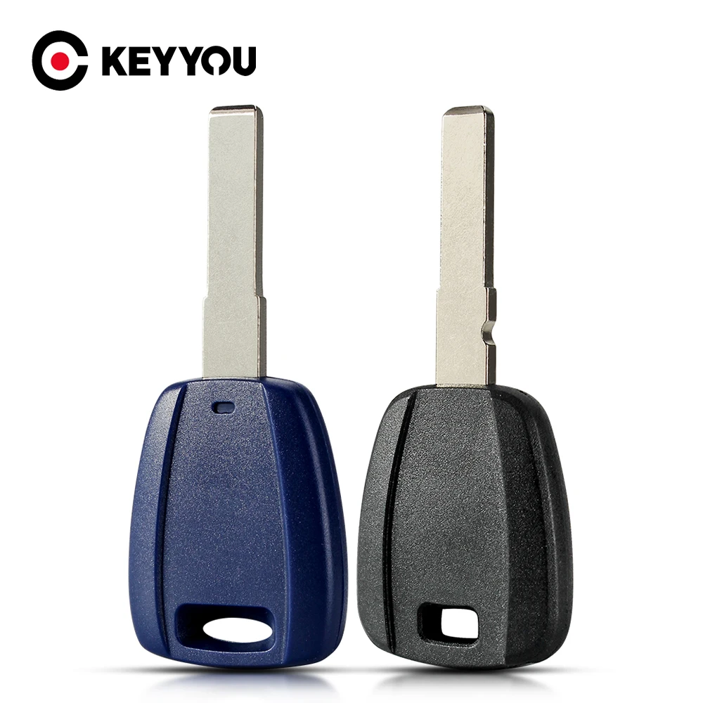 

KEYYOU Автомобильный ключ, оболочка для Fiat 500 Ducato, транспондер SIP22, Необрезанный ключ с лезвием, голубой цвет
