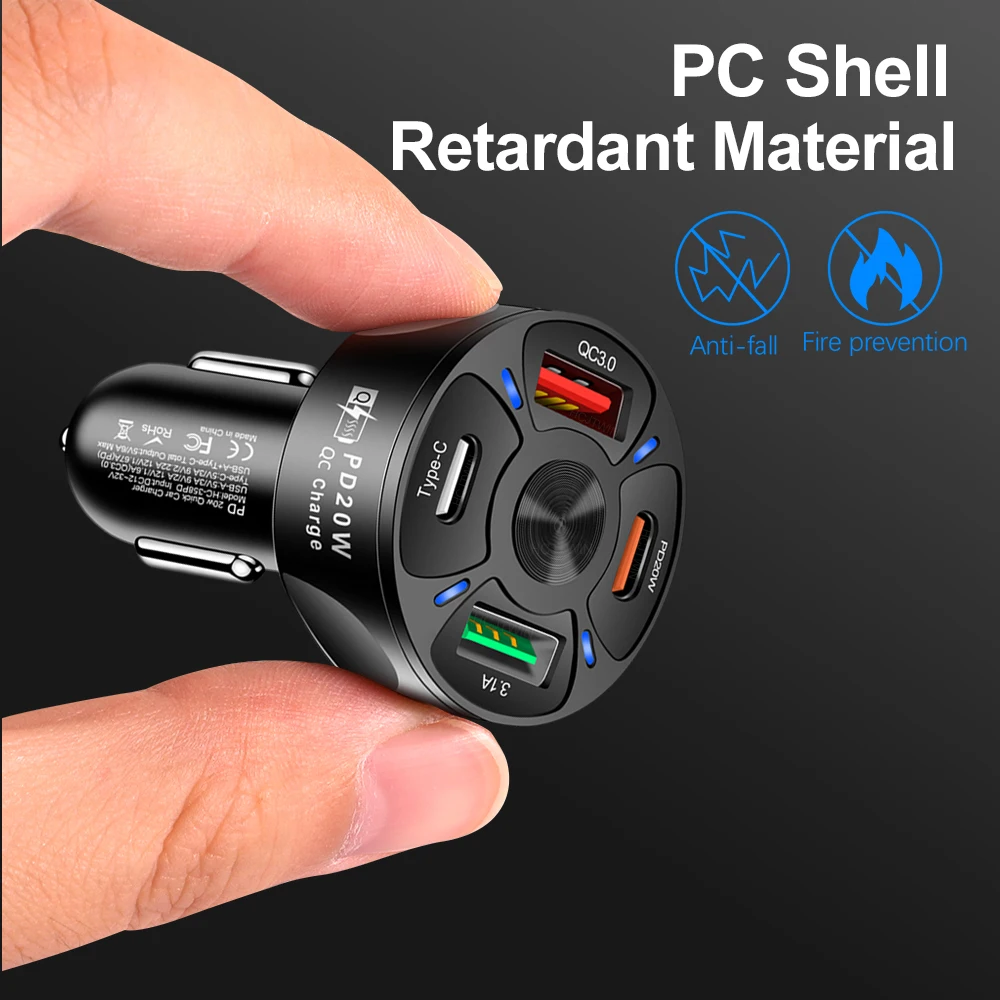 ڵ   4 Ʈ  USB C Ÿ PD 20W   , ȭ  ڵ ׸  ׼