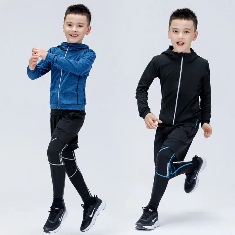 

Sports Suit Kids Running Sets Jogging Basketball Underwear Tights Teen Boy Sportswear Yoga Gym Fitness Tracksuit Clothes