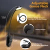 LED dimmable wireless desk lamp, USB rechargeable reading light, LED night light, laptop light, foldable book clip light 2