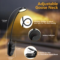 LED dimmable wireless desk lamp, USB rechargeable reading light, LED night light, laptop light, foldable book clip light 2