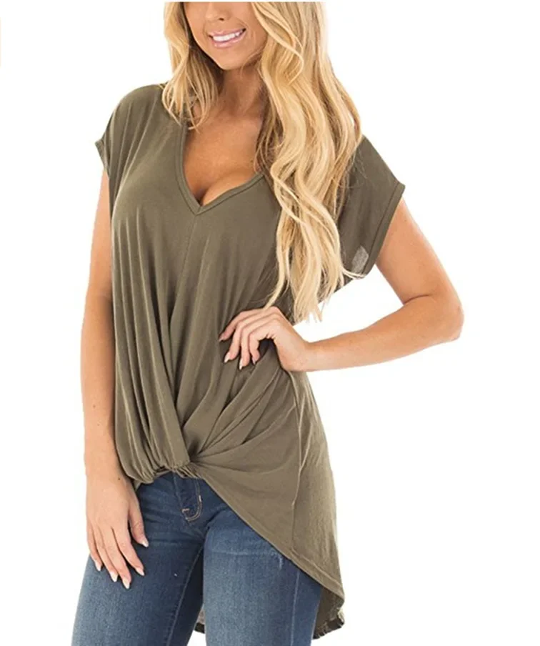 

2022 Pregnant Women's New Women's Short Sleeve New V-Neck T-shirt gray22
