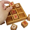 Tic Tac Toe Wood XO Chess Board Game 3D Puzzle Brain Teaser Fun Logic Challenges Adults Children Educational Toys 3