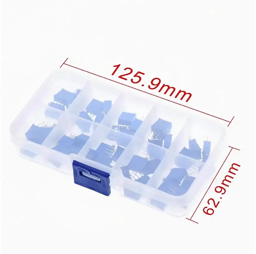 50pcs/Box 3296W Multiturn Trimmer Potentiometer Kit High Precision 3296 Variable Resistor With Free Box electronic Diy Kit image 3