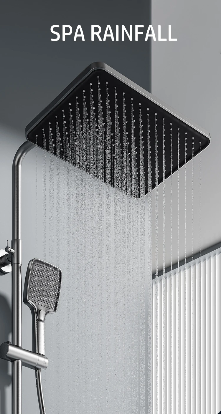 Description Picture 6 of itemMixer Shower Bath Faucet Bathroom Hot Cold LED Digital Thermostatic Shower System Bathtub Wall Mount Rainfall Atmosphere Tap Set