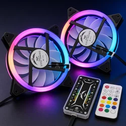 Enhanced RGB LED Quiet Cooling Fan with IR Remote - 120mm Computer Case Cooler (WHITE)