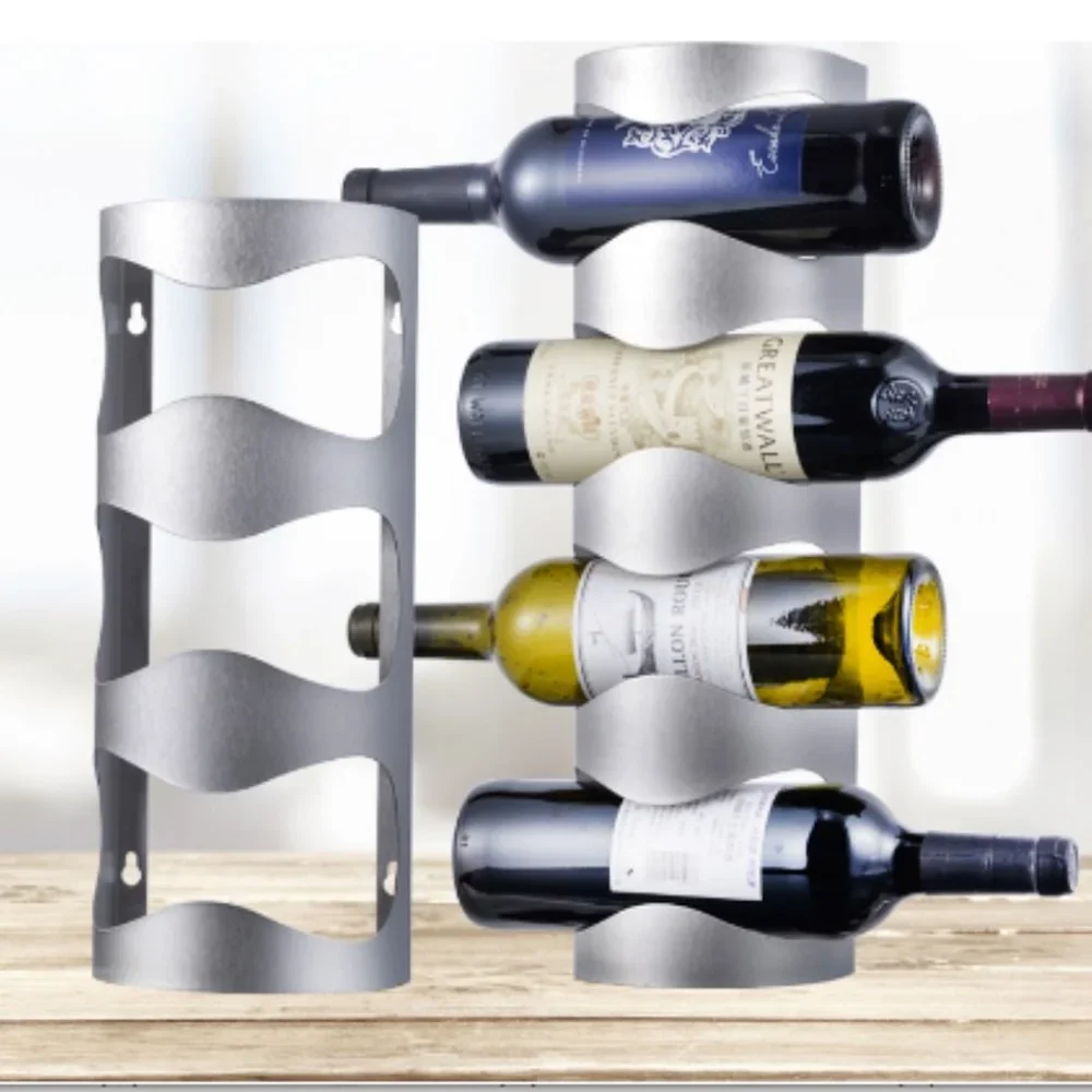 Creative Stainless steel Wall Mounted Wine Holder Bar home grape Wine Rack Bottle Display Stand Rack Organizer WJB41510