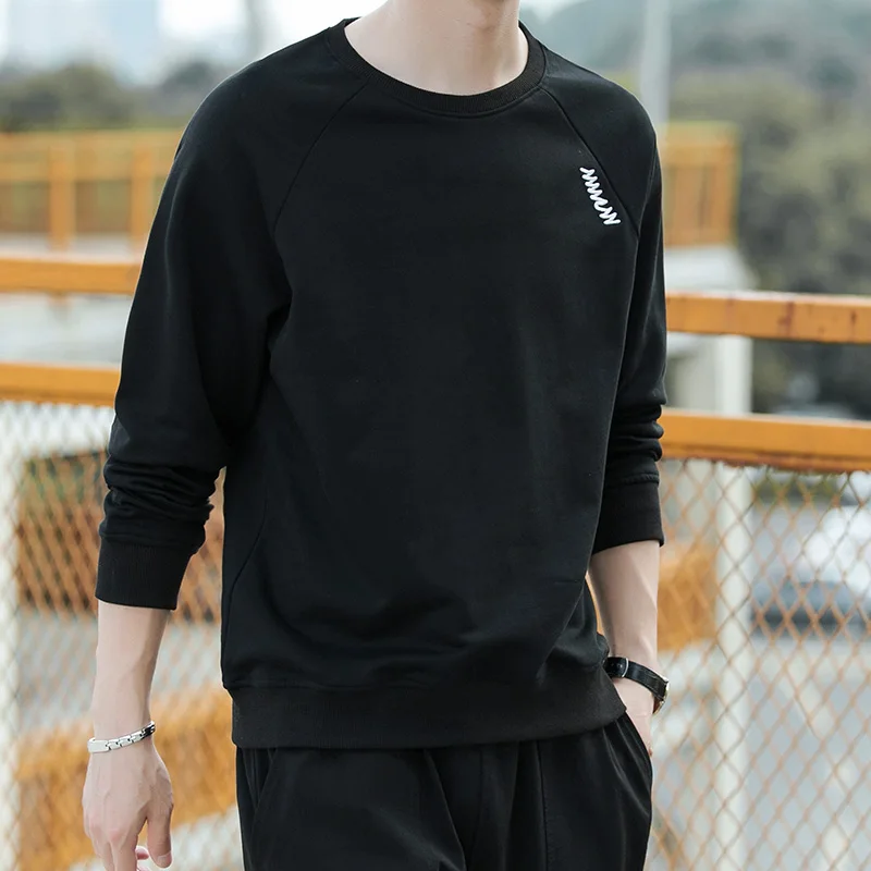 Men's Clothing England Spring Autumn Round Neck Pullover Lantern Long Sleeve Preppy Style Casual Sports Hoodies Classic Tops 3