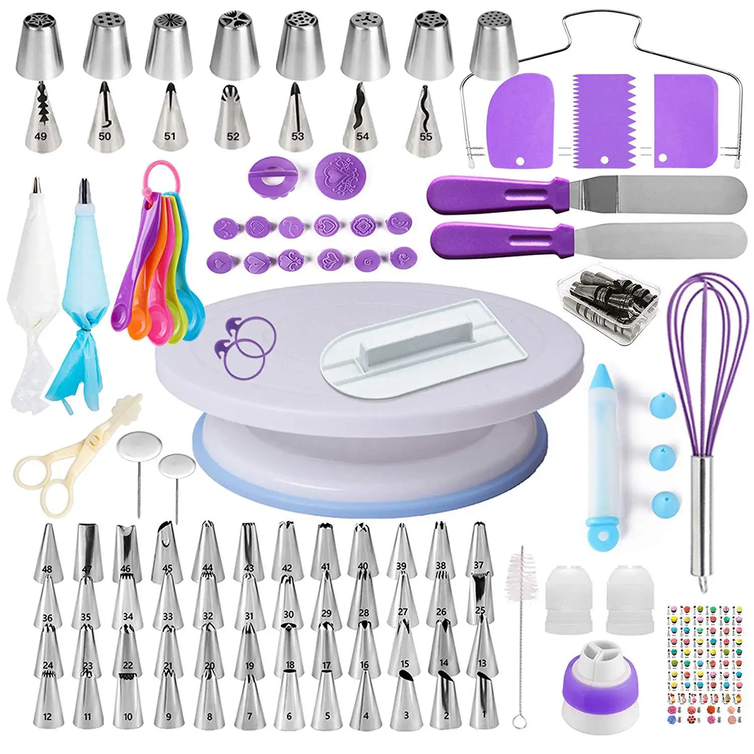 

Cake Turntable Cake Decorating Tools Kit Rotary Table Baking Tool Piping Nozzle Piping Bag Set Baking Supplies Sets