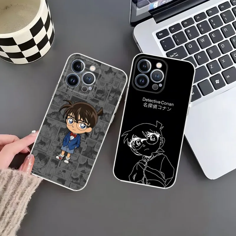 Custodia Per Telefono Per Iphone 12 Pro Max 13 Mini 11 14 X Xs Xr 6 6S 8 7 Plus Japan Manga Detective Conan Cover Posteriore Trasparente Di Lusso