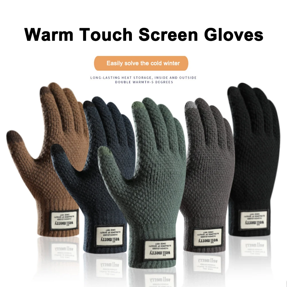 Gants thermiques pour femmes, tricot tressé, écran tactile épais