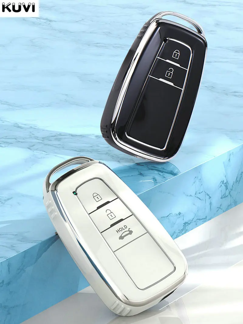 TPU Car Key Case Full Cover Shell for Toyota Prius Camry Corolla CHR C-HR RAV4 Land Cruiser Prado Keychain Accessories