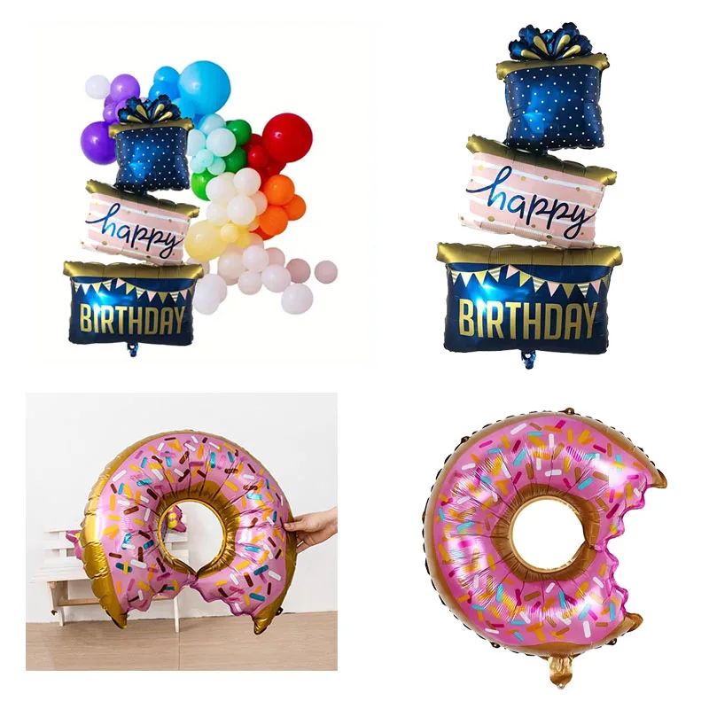 Jumbo Foil Cake Balloons Cartoon Bear Design Happy Birthday Party Decoration Kids Supplies Instagram Photo Props