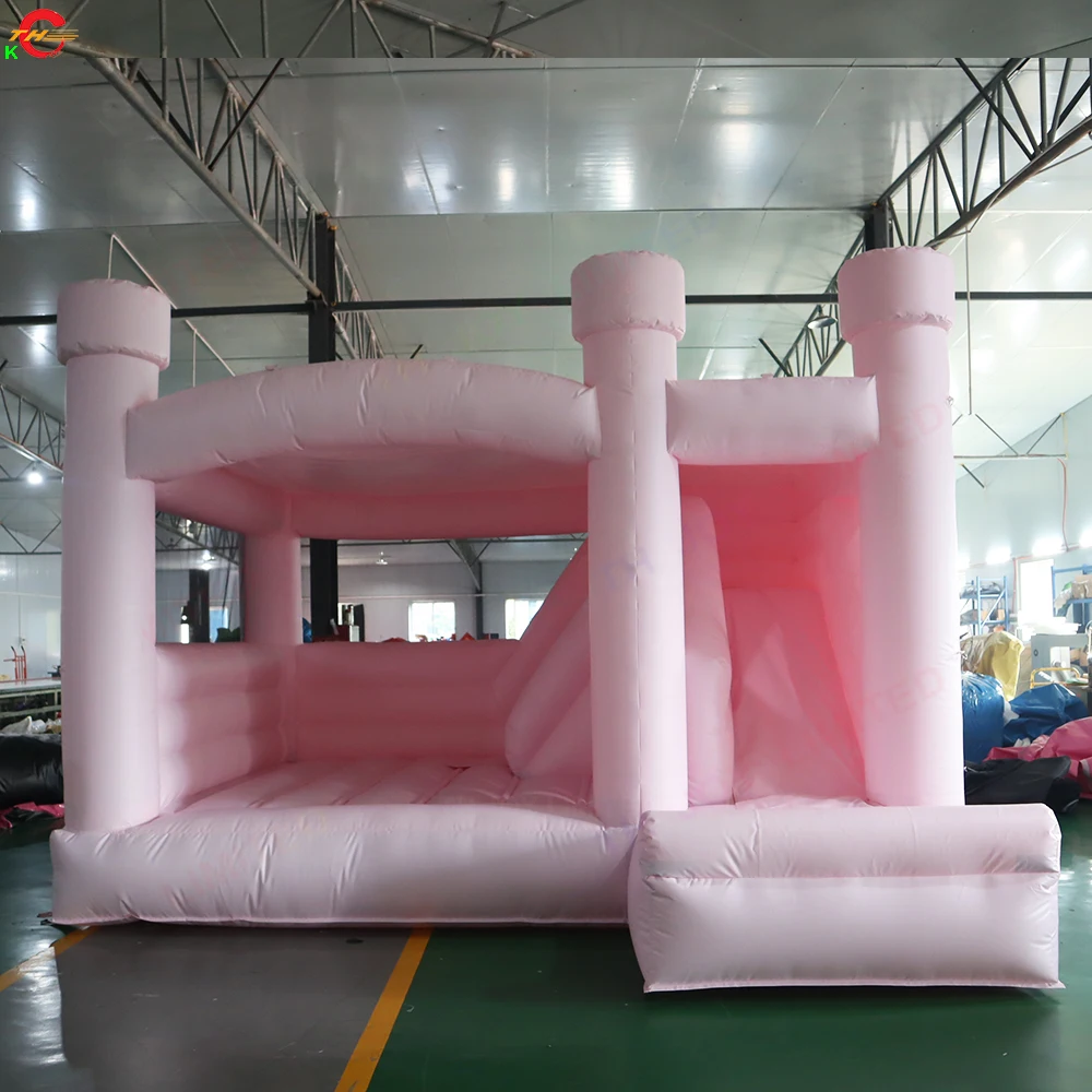 

Free Door Shipping 5x4m Pink Inflatable Bounce House Air Moonwalk Jumper for Outdoor Wedding Party