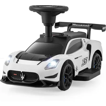 Maserati 6V Ride On Toy 2 in 1 Foot to Floor Push Car and Electric Vehicle for Toddlers Horn Music Lights Seat Storage Battery