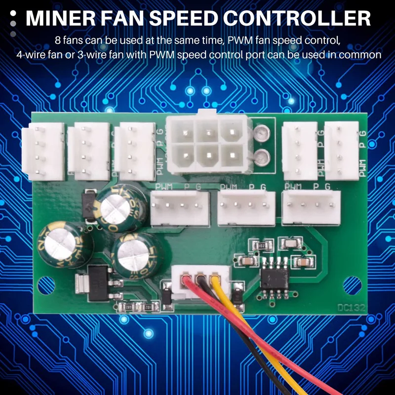 Computer Case Miner Fan Speed Controller 8-Channel Fan Hub PWM High-Power Violent Controller Speed Governor