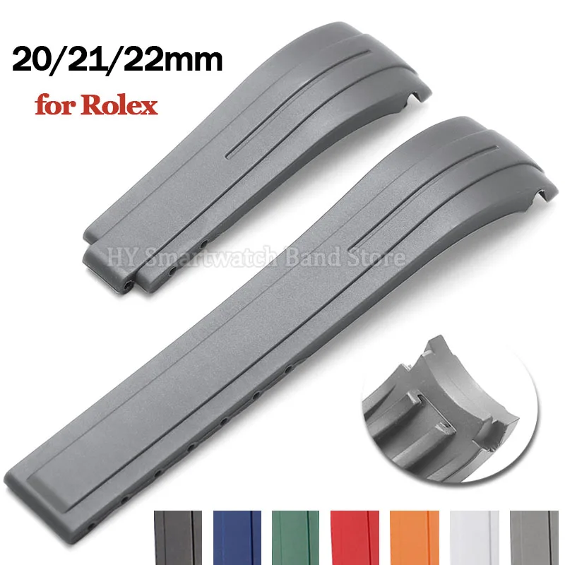 Curved End Rubber Watch Strap - Waterproof Replacement Bracelet