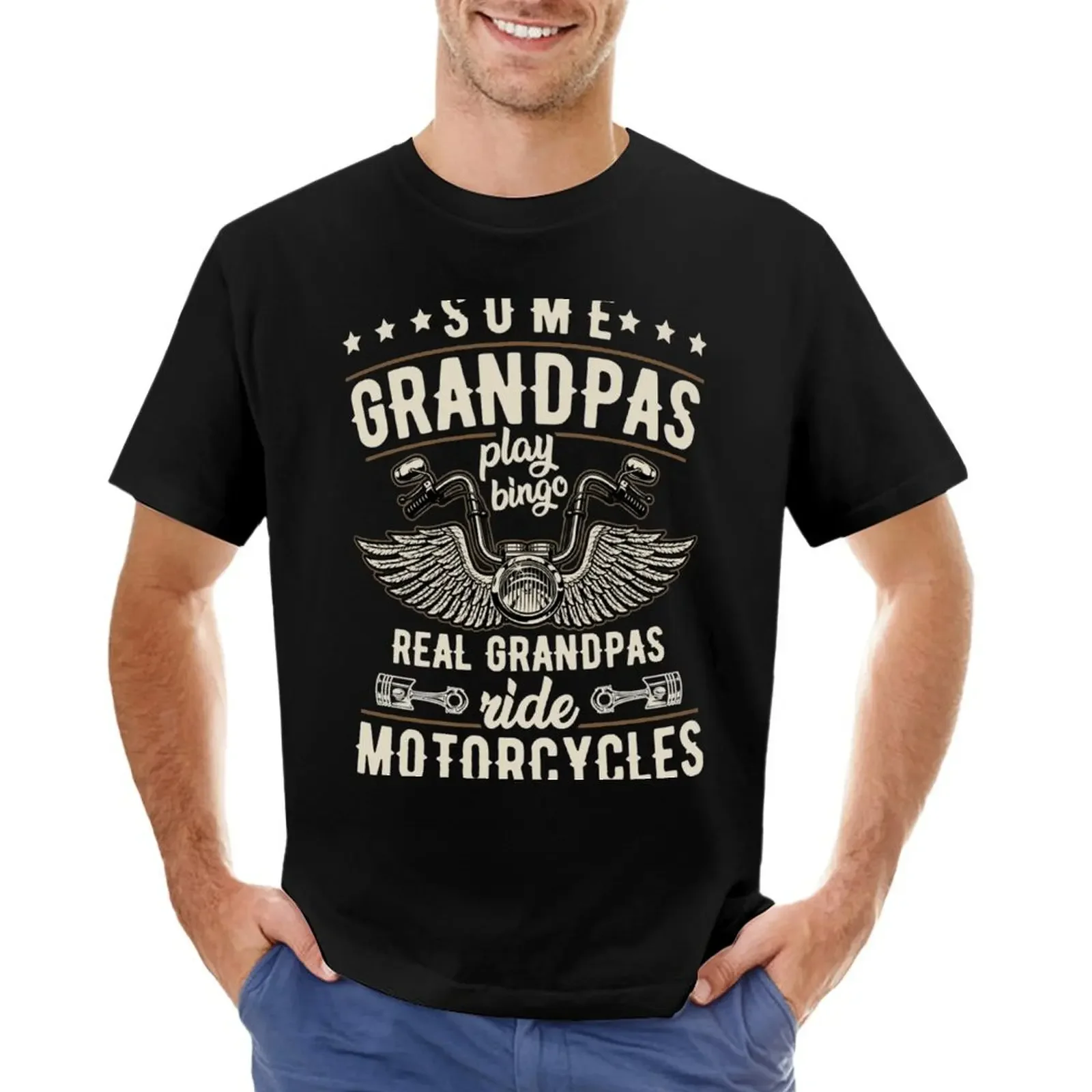 

Some Grandpas Play Bingo Real Ride Motorcycles T-shirt korean fashion kawaii clothes t shirts for men pack