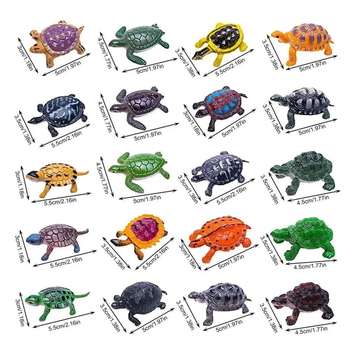  거북이 동상 거북이 인형 소형 인형 20Pcs 현실적인 거북이 동상 홈 장식 어린이 호의