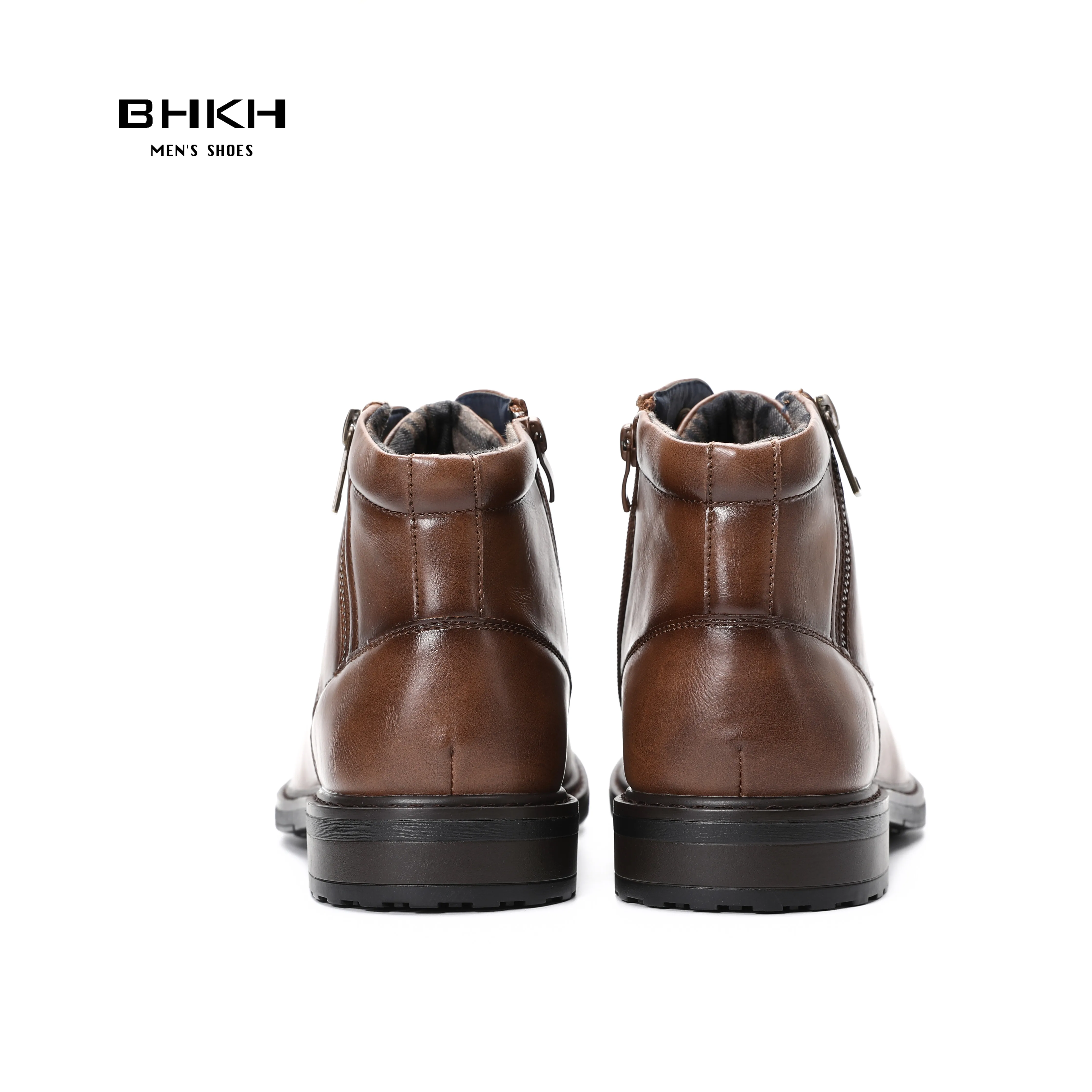 BHKH 2025 Autumn/ Winter Men Boots Zip Lace-up Ankle Boots