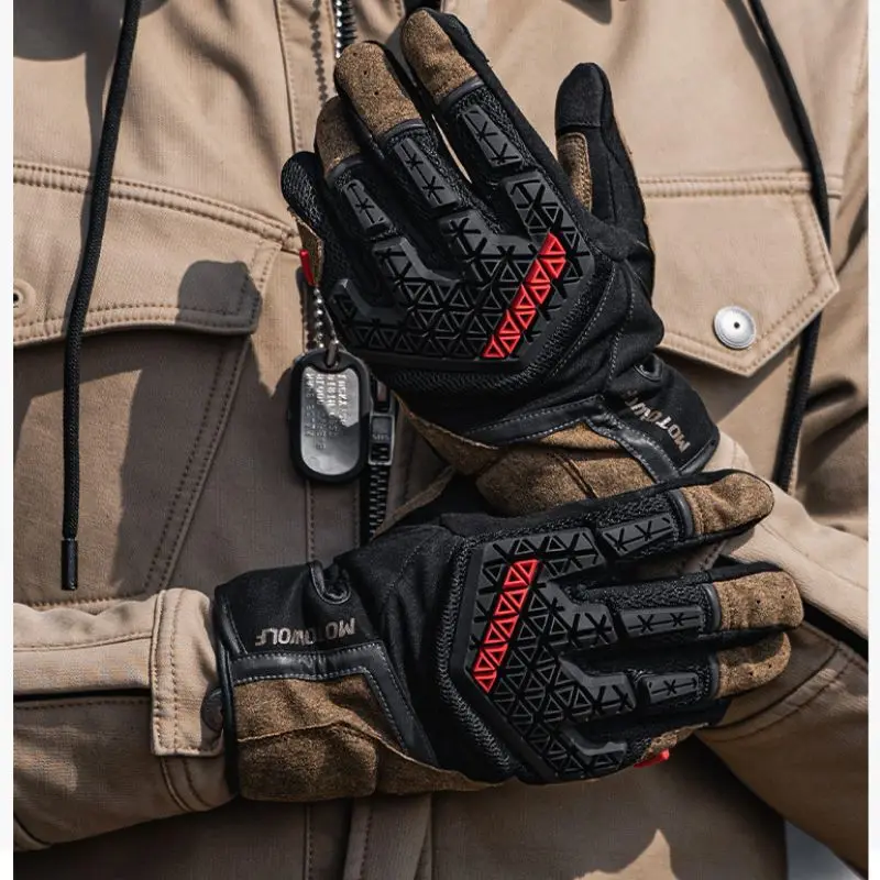 

Motowolf Men‘s Motorcycle Gloves Mountain Off-road Motorcyclist Gloves TPR Protective Anti-Fall Motocross Gloves for All Seasons