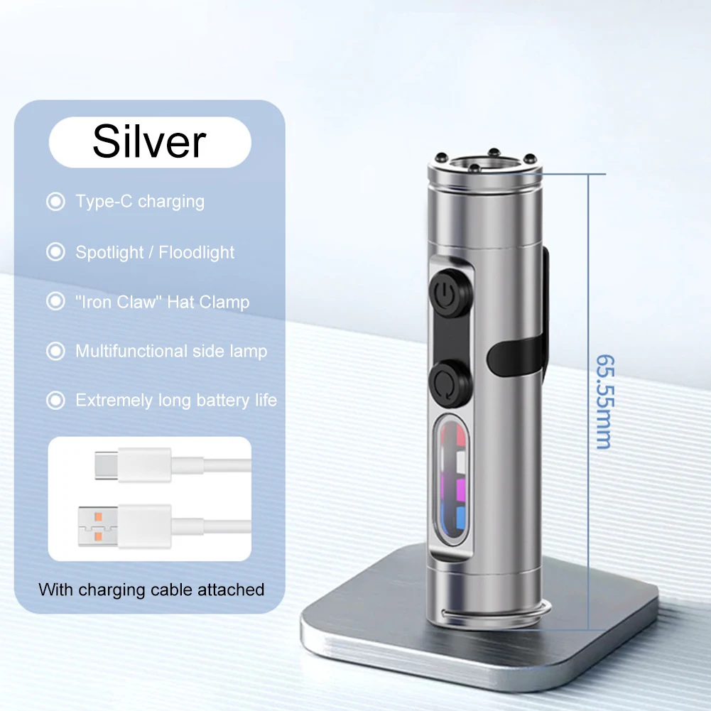 Rechargeable LED Tactical Torch Waterproof Mini Pocket Torch with 3 Modes LED Tactical Flashlight for Camping Outdoor and Hiking