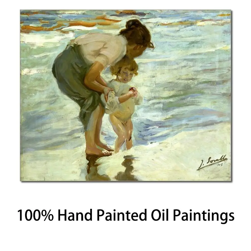 

Wall Art Mutter Und Kind Am Strand. by Joaquin Sorolla Y Bastida Decor Paintings Hand Painted High Quality