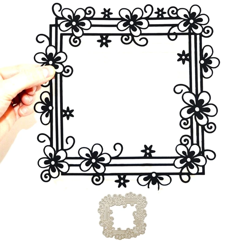 

Square Lace Metal Cutting Dies Scrapbooking Stencil Die Cuts Card Embossing DIY Photo Album Template Mold Decoration