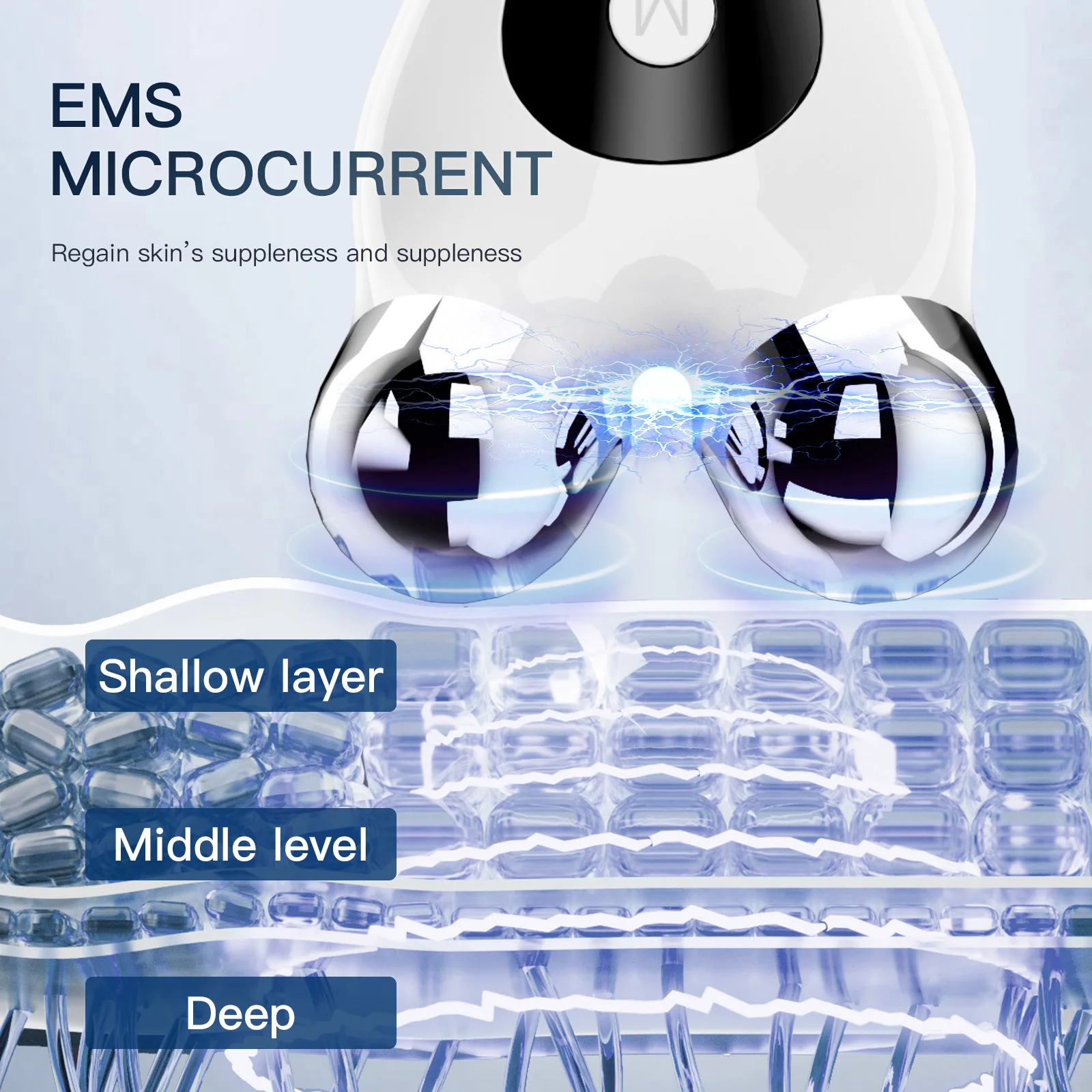 EMS Microcurrent Weight Loss Face Slimming Lifting Wrinkle Removal Anti Aging Roller Massager