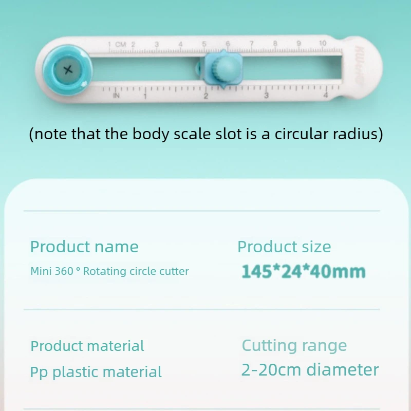 360 ° Taglierina circolare regolabile multifunzionale per carta, per scrapbooking, tagliacarte circolari per fai da te, strumento per tagliare la carta in cerchio - immagine 6