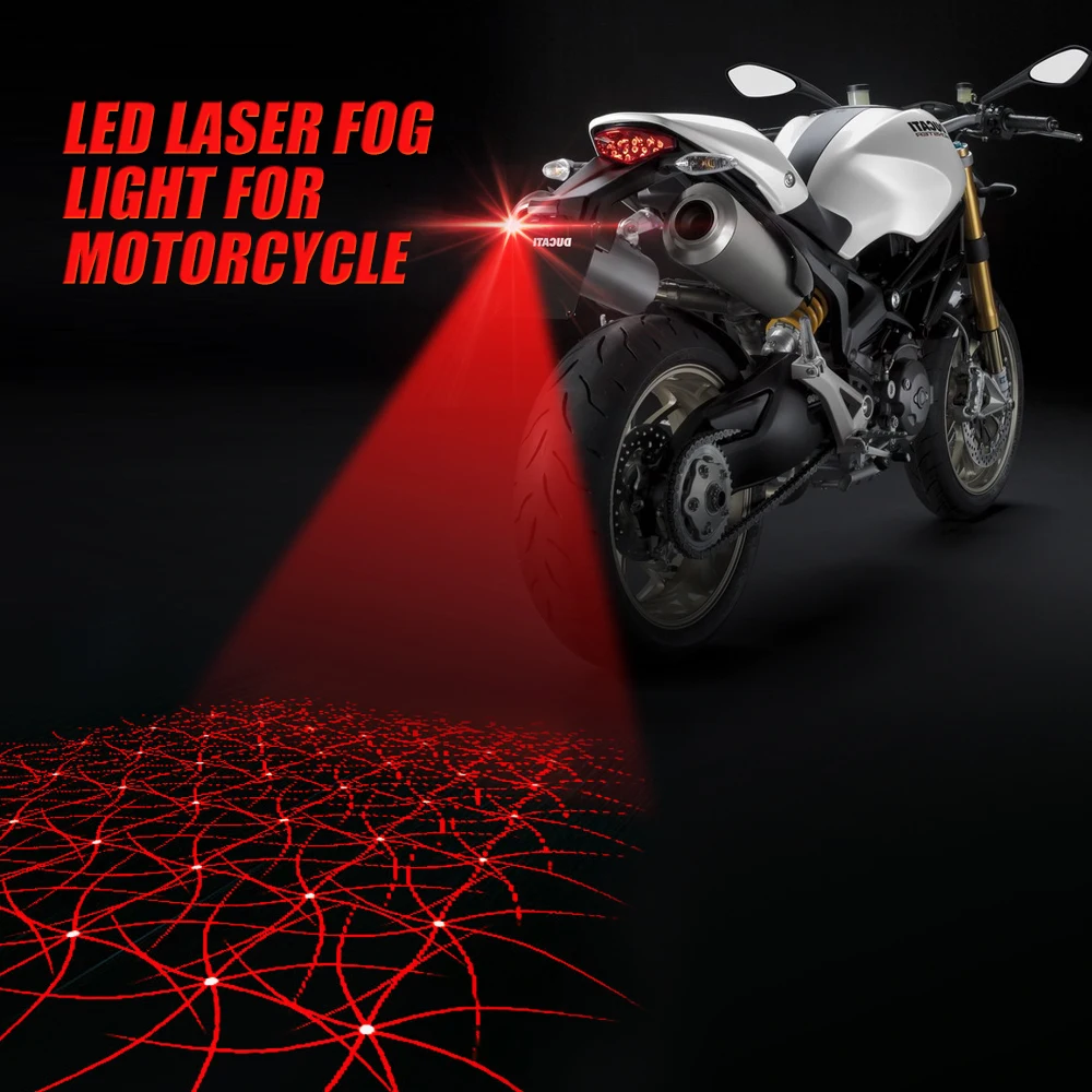 

OKEEN Led Laser Fog Lamps For Car Motorcycle Anti Collision Tail Warning Lights Motobike Rear Driving Safety Braking Lights 12V