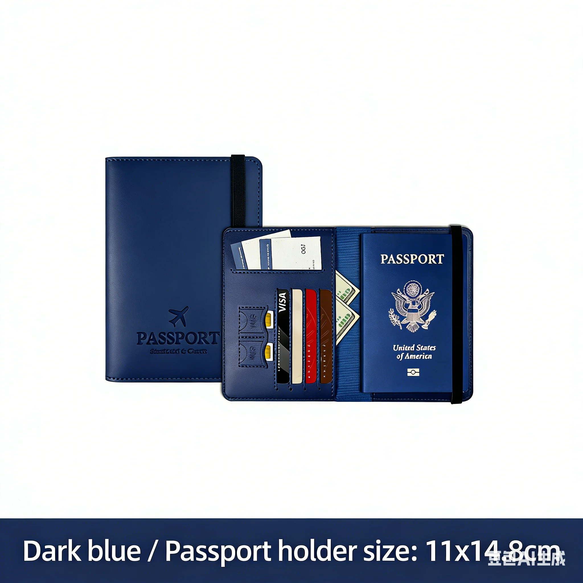Portafoglio in Pelle per Passaporto, Accessorio Multifunzione, Custodia Protettiva, Porta Documenti da Viaggio per Donne/Uomini - immagine 3