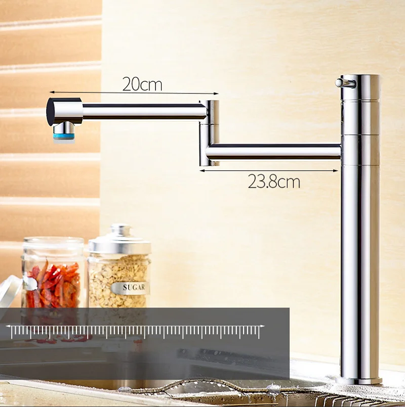 Foldable Kitchen Faucet Brass Pot Filler Faucet 360 Degree Rotating Hot Cold Sink Faucet Folding Retractable Swing Joints Spout
