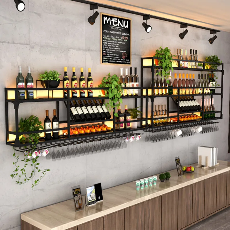 Wall Mount Bar Wine Gold Furniture Drinks Shelves Open Cabinets Alcohol The Living Room Shelf Garden Sets Home Sale Canteen Mini